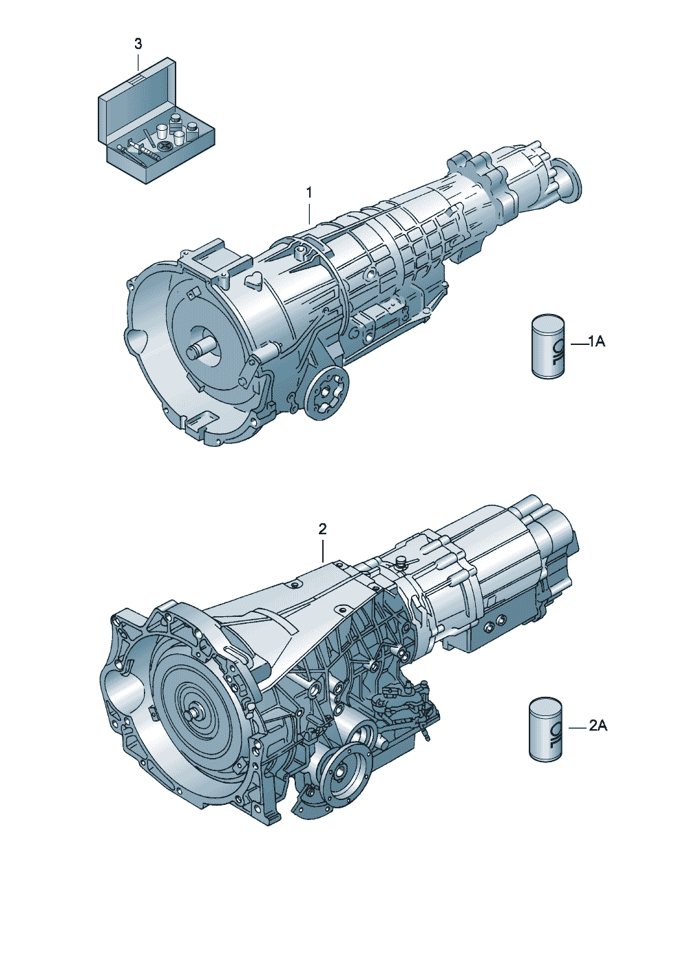 gearbox, complete5-speed automatic gearbox with<br>interaxle differential  - Audi A4/S4/Avant qu. - a4q