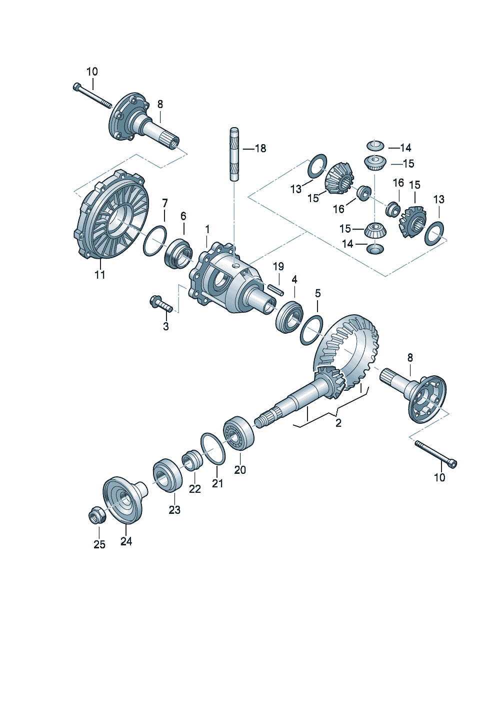 Differential      Axle code<br>       letter: - Audi A4/Avant - a4