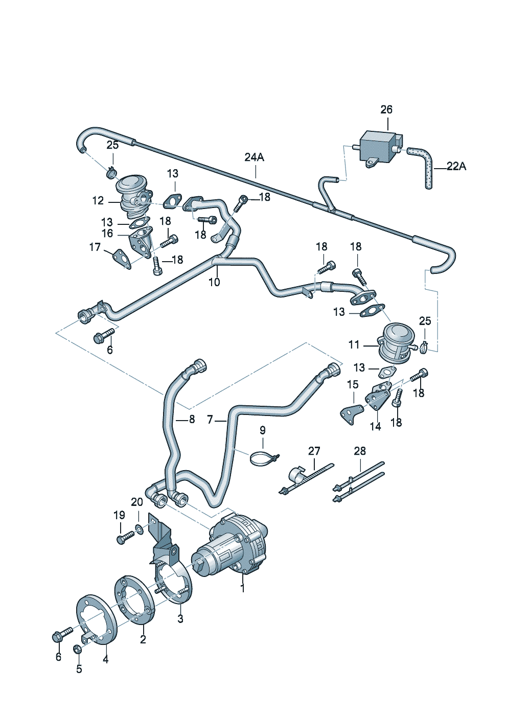 Secondary air pump<br> 078 100 335 G/F, 078 906 613 G 2.8 Ltr. - Audi A4/Avant - a4