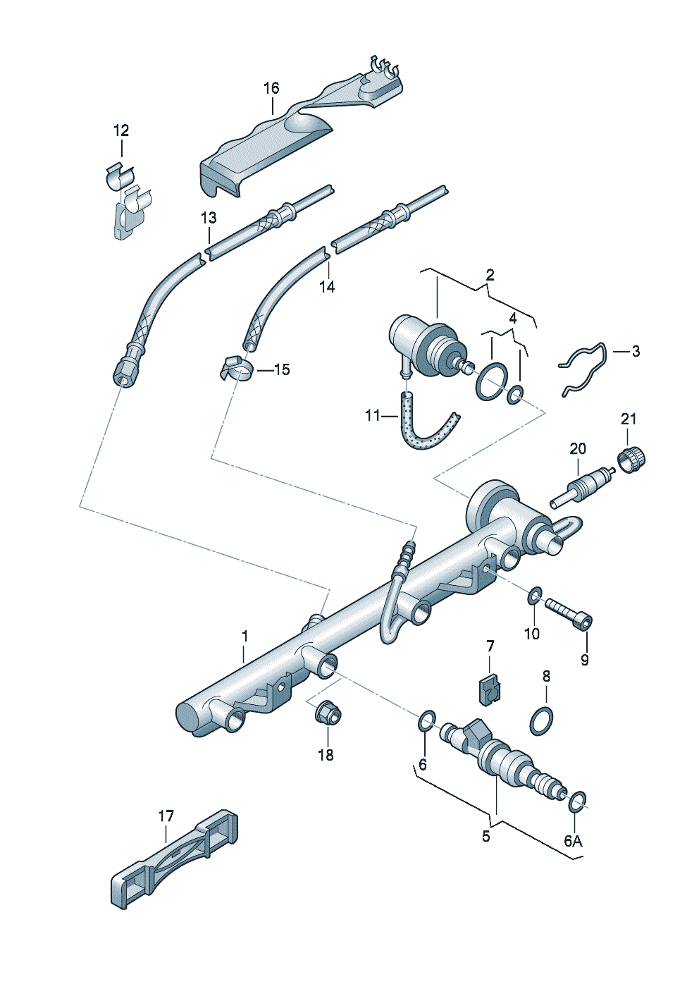 Injection valvepressure regulatorFuel line 1.6-2.0 litres - Audi A4/Avant - a4