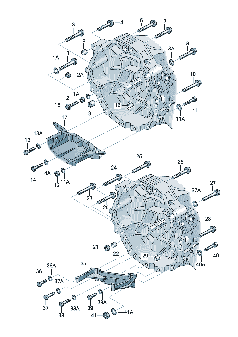 mounting parts for engine and<br>transmissionfor manual gearbox 4-cylinder - Audi Cabriolet - aca