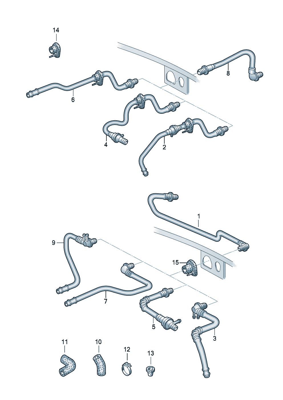 vacuum hoses for<br>brake servo  - Audi A4/S4/Avant qu. - a4q