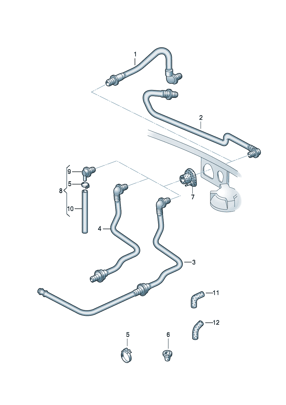 vacuum hoses for<br>brake servo  - Audi A4/Avant - a4