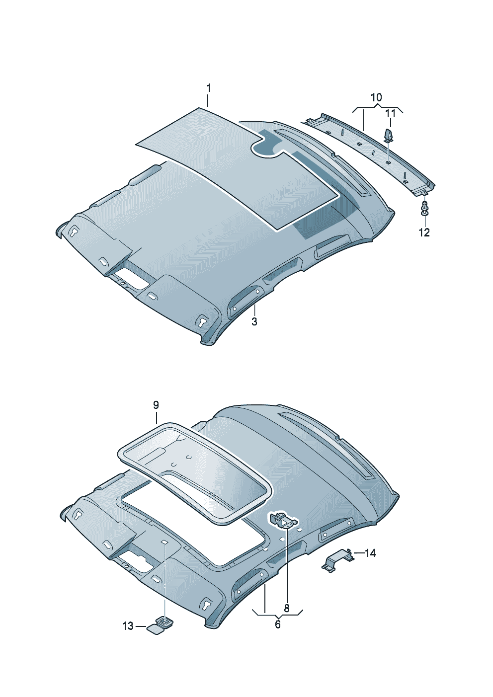 roof trimsound insulation for roof  - Audi A4/S4/Avant qu. - a4q