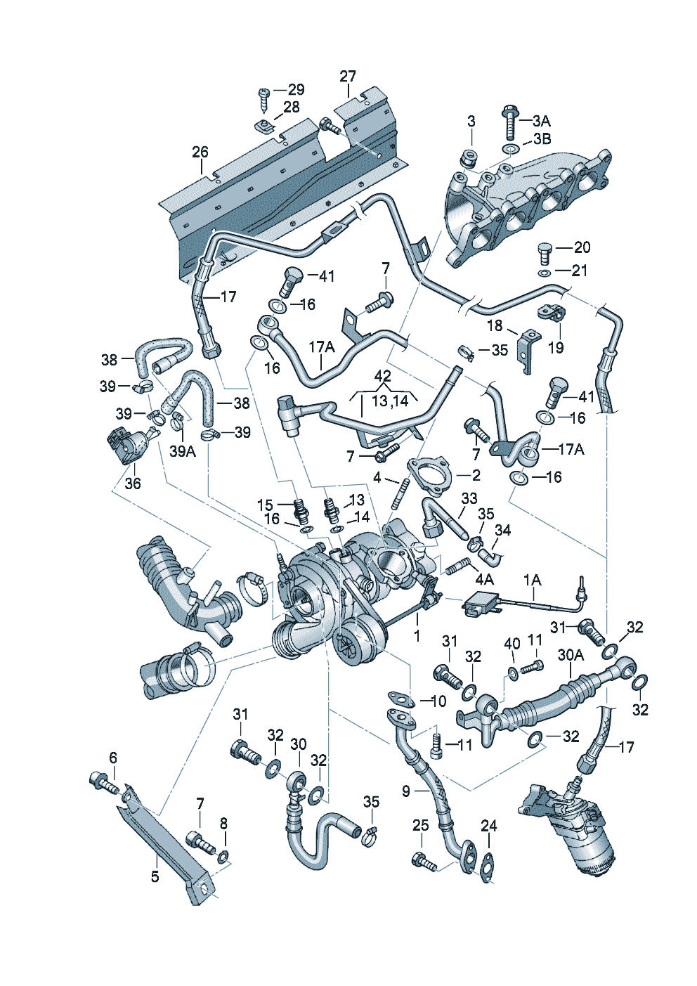 Turbocompresseur a gaz dech. 1,8l - Audi A4/Avant - a4