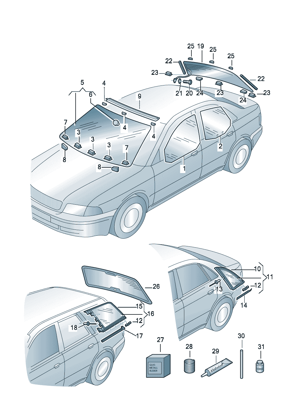 Glaces de fenetre  - Audi A4/Avant - a4