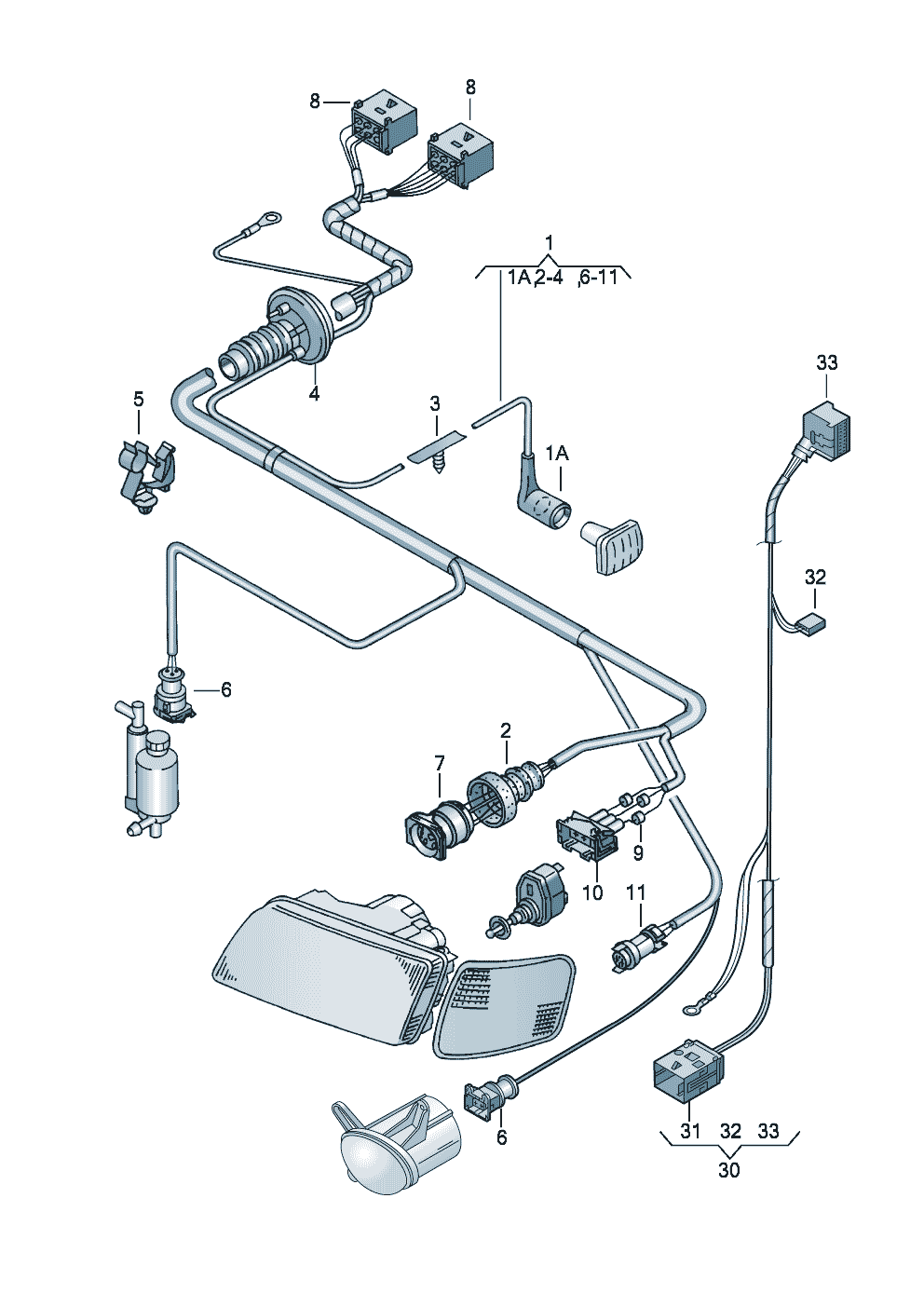 single parts whitch are not<br>included with the parts supp-<br>lied with the wiring harness  - Audi A4/Avant - a4