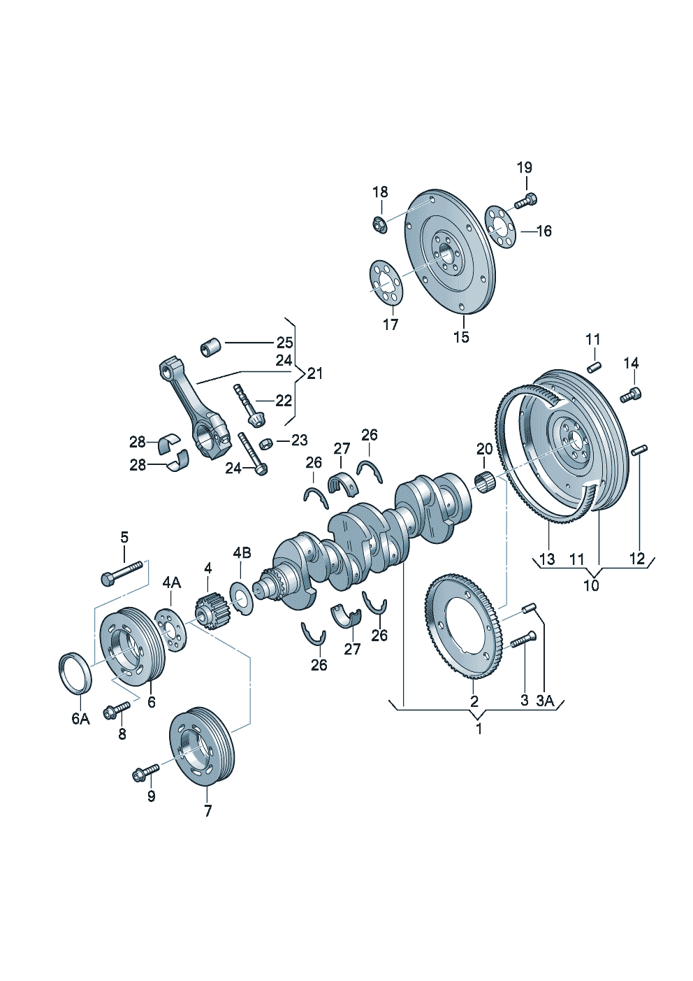 Crankshaftconrodbearings           See parts bulletin: 1.8/2.0Ltr.<br> 118/147KW (1-87) - Audi A3/S3/Sportb./Lim./qu. - a3