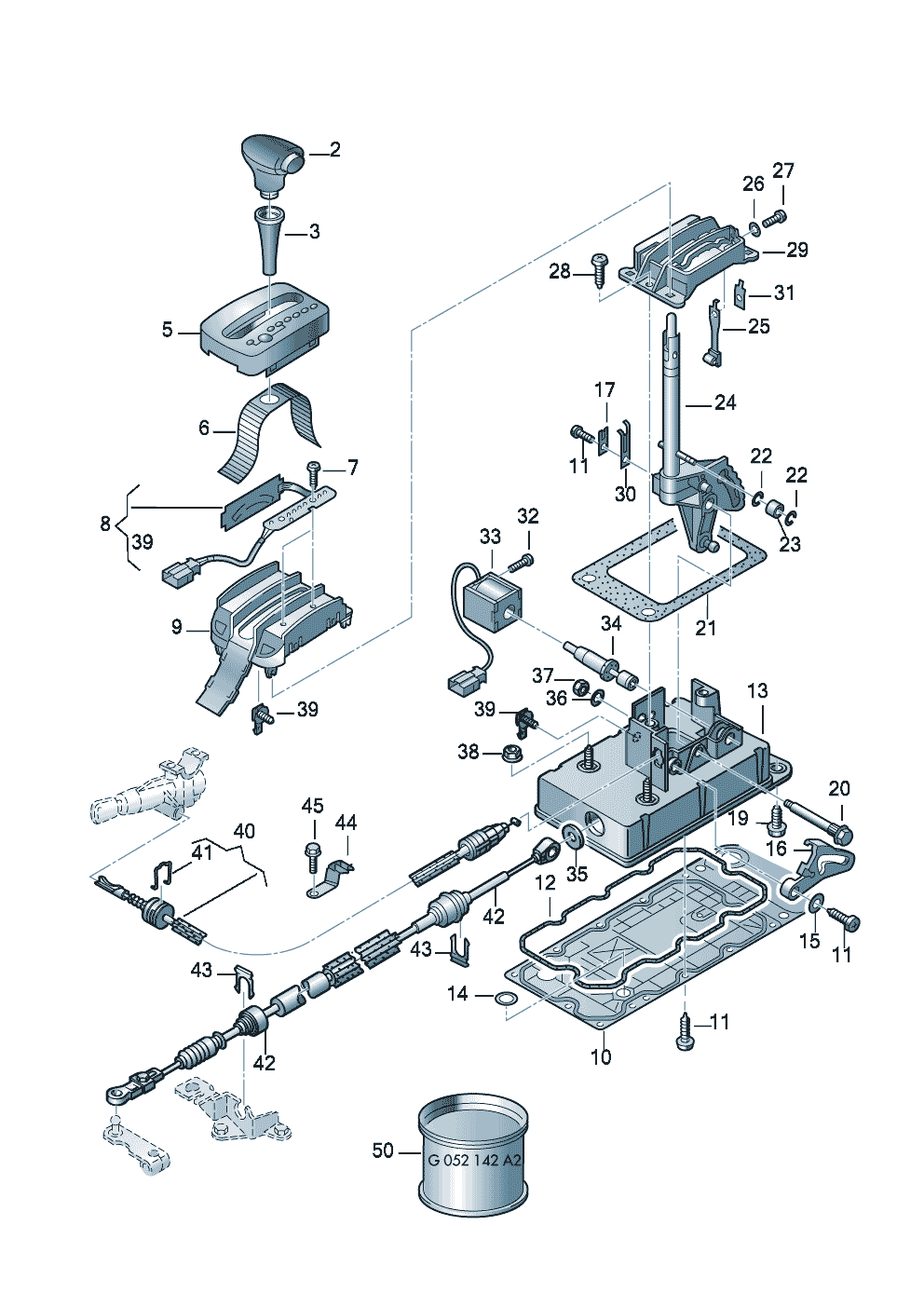 Selector mechanism  - Audi A3 - aa3