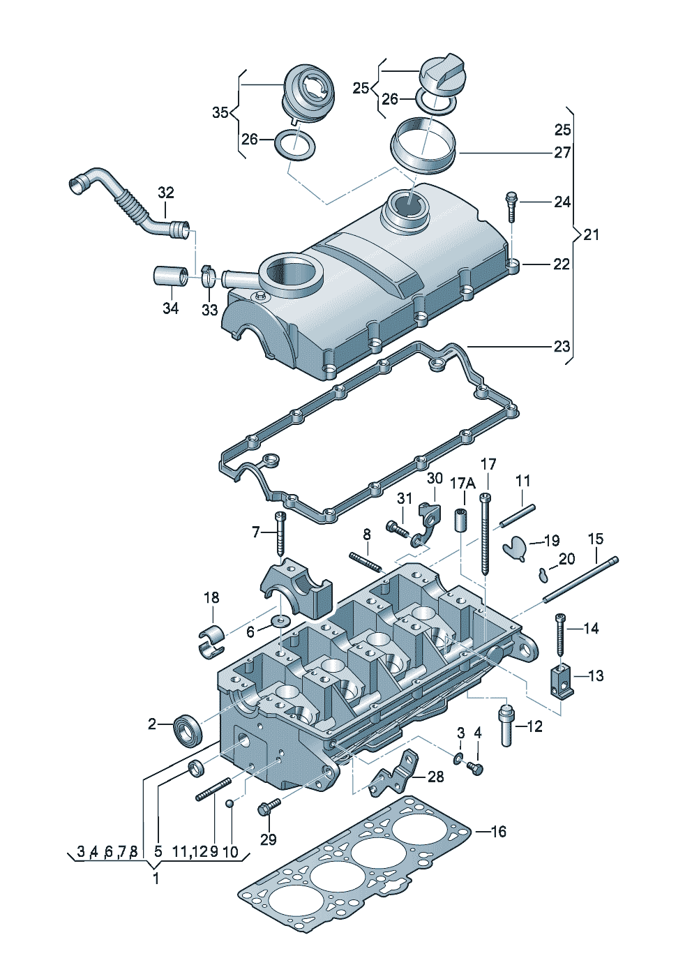 Cylinder headcylinder head cover 1.9ltr. - Audi A3/S3/Sportb./Lim./qu. - a3