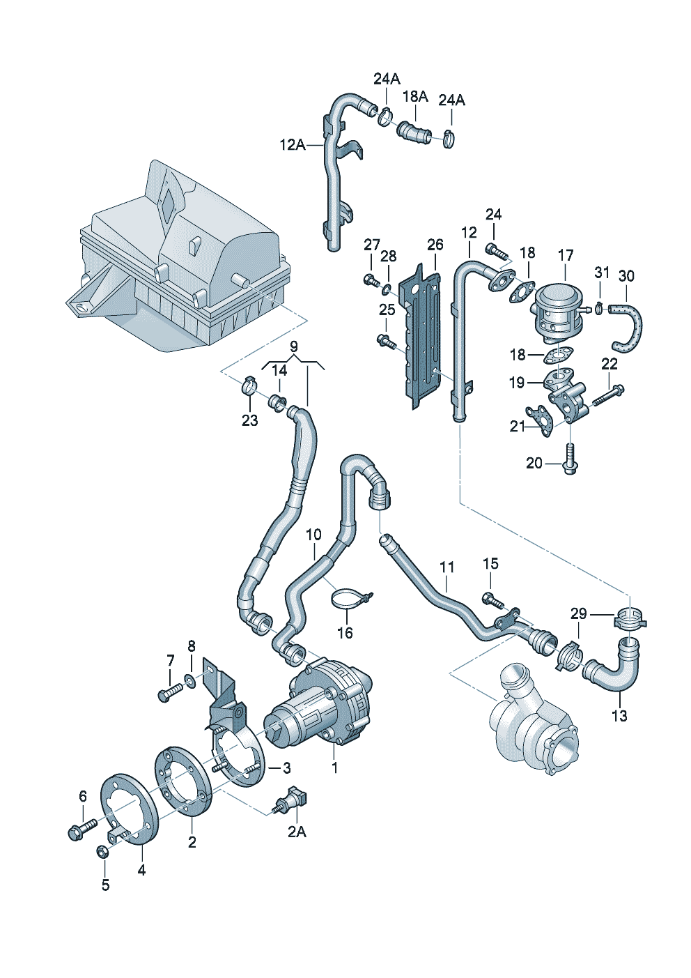 Secondary air pump 1.8ltr. - Audi A4/Avant - a4
