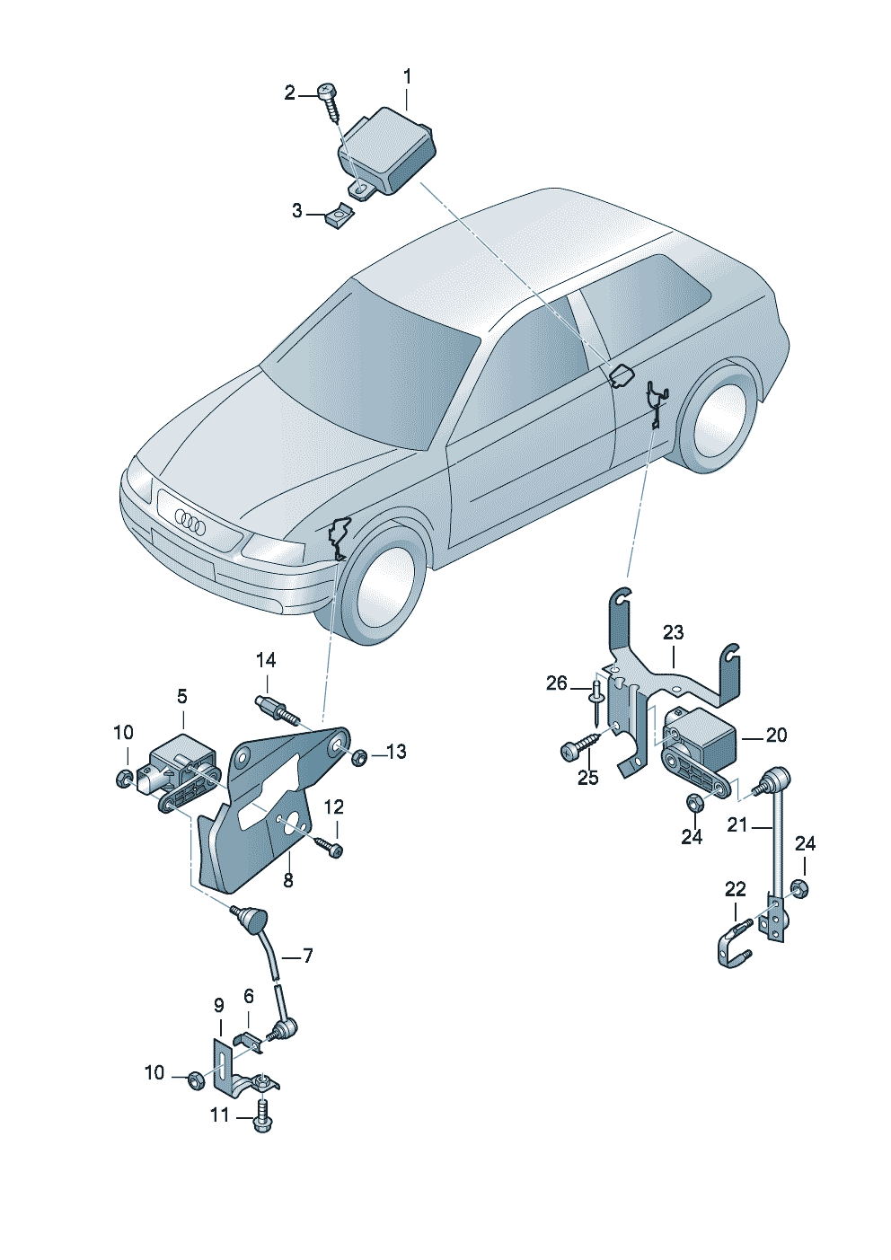 regulacion de alcance de luces trasero - Audi A3/S3/Sportb./Lim./qu. - a3