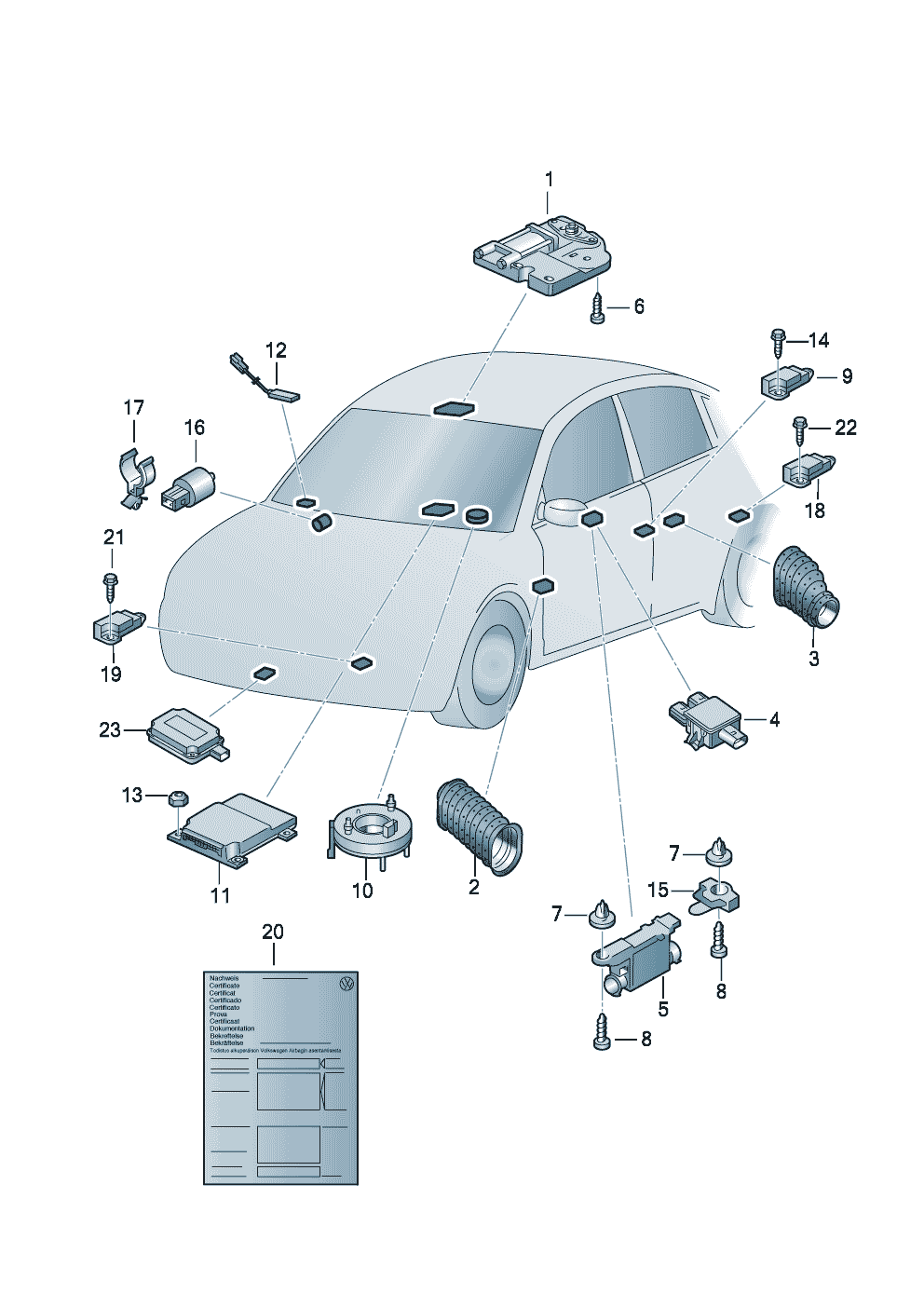 Elektrische Teile für Airbag  - Audi A3/S3/Sportb./Lim./qu. - a3