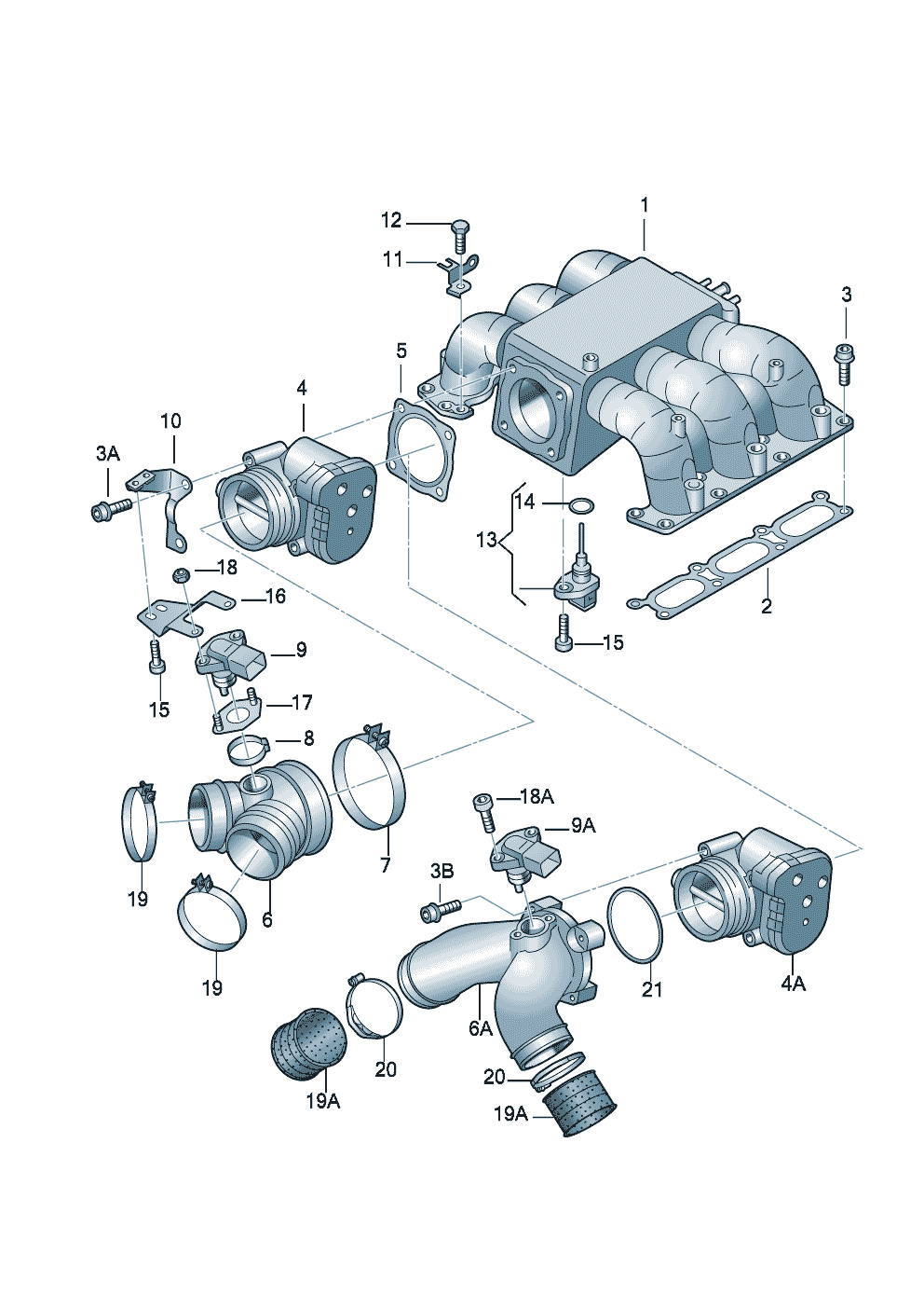 Intake manifoldthrottle valve adapter 2.7 Ltr. - Audi A6/Avant - a6