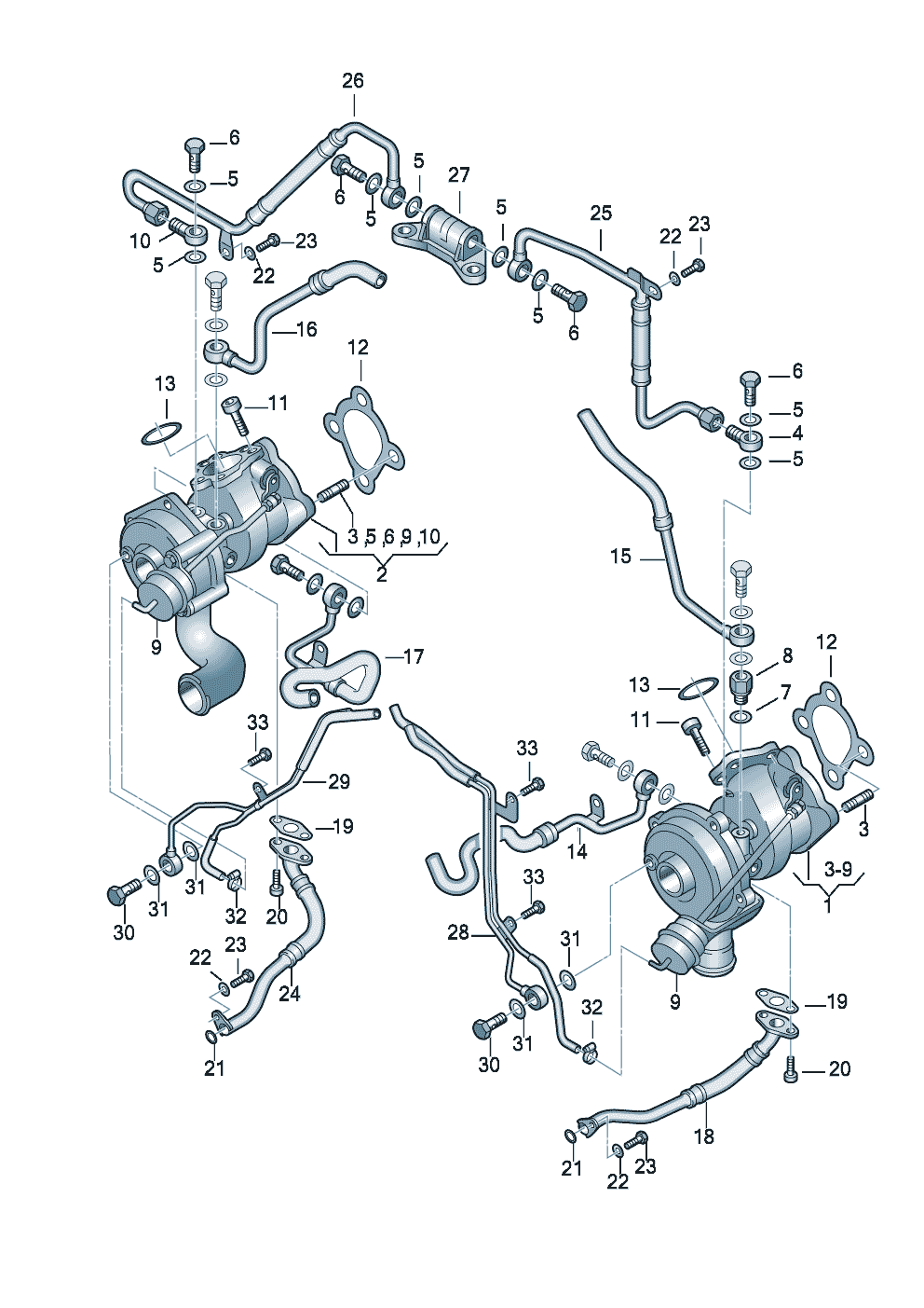 Exhaust gas turbocharger 2.7 Ltr. - Audi A4/S4/Avant - a4q
