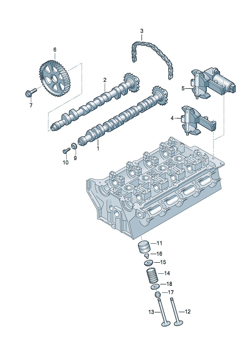camshaft, valves 1.8ltr. - Audi A3/S3/Sportb./Lim./qu. - a3