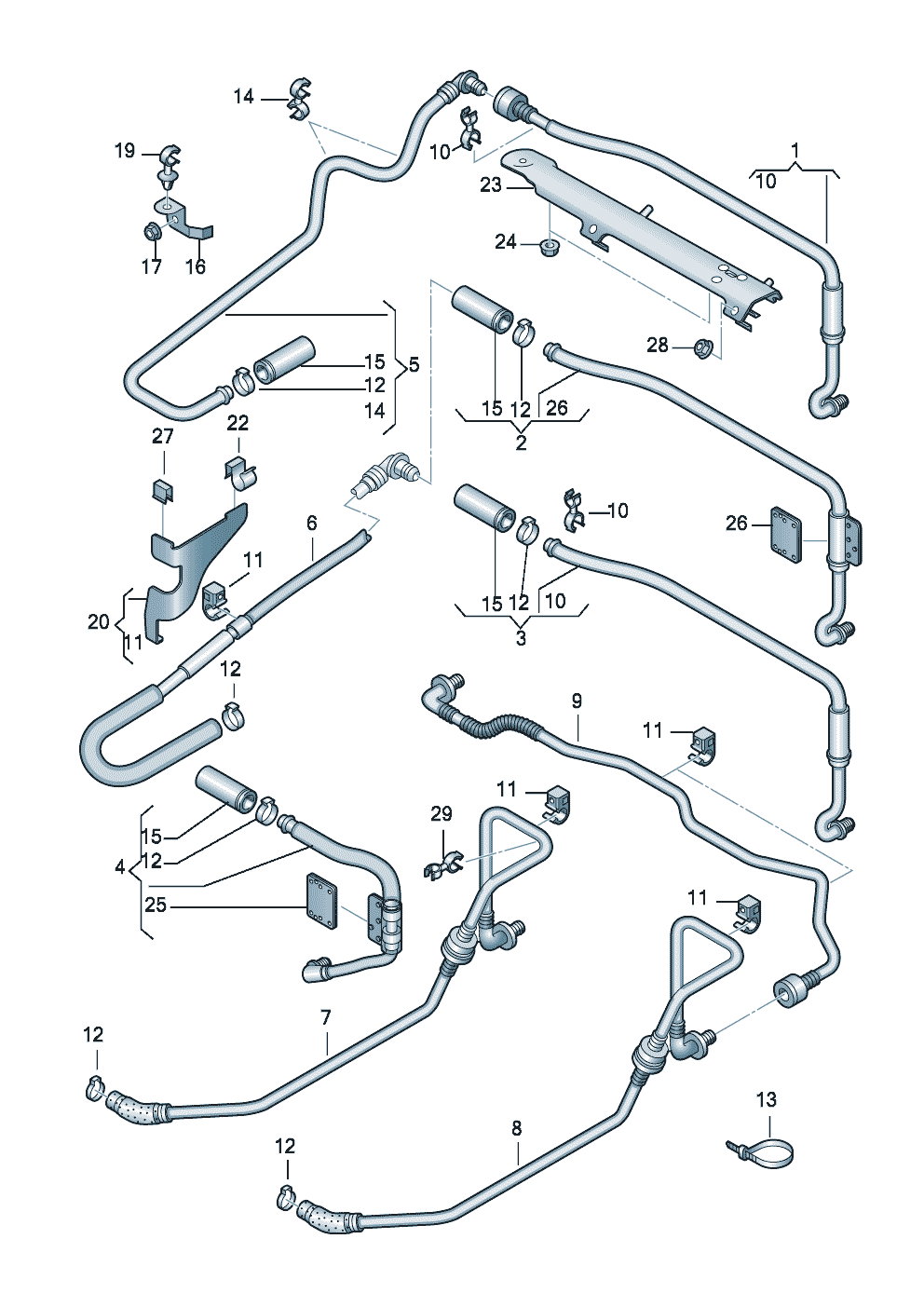 vacuum hoses for<br>brake servo  - Audi A3/S3/Sportb./Lim./qu. - a3