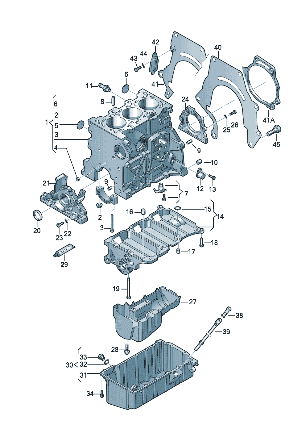 bloc-cylindres avec pistonscarter dhuile 1,2/1,4l - Audi A2 - a2