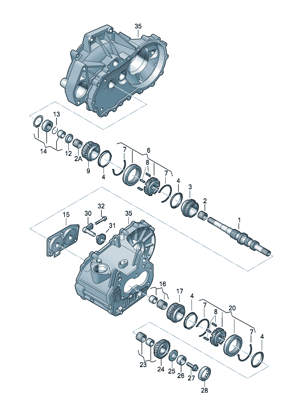 gears and shaftsInput shaftfor 6 speed manual gearbox 1.2/1.4 ltr. - Audi A3/S3/Sportb./Lim./qu. - a3