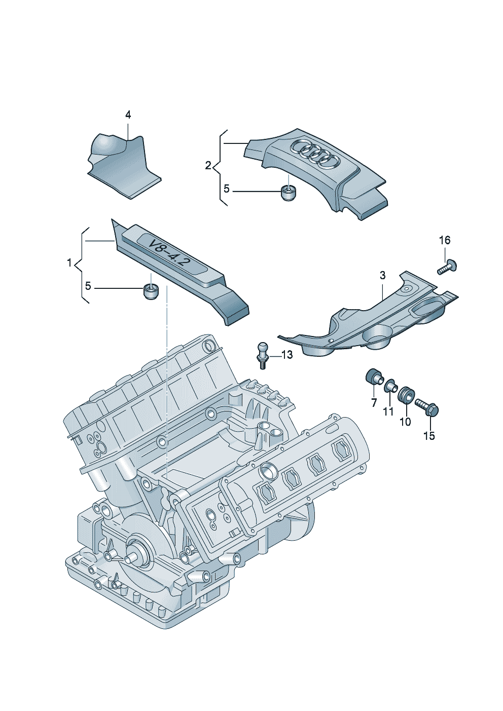 protezione per vano motore 4,2l<br> 253KW - Audi A4/Avant - a4