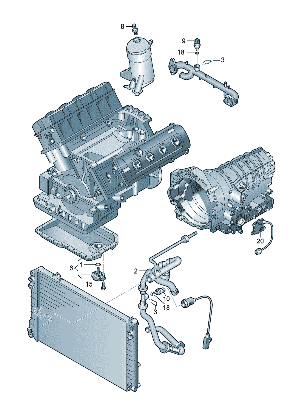 contacteurs et transmetteurs<br>sur moteur et bv  - Audi A4/Avant - a4