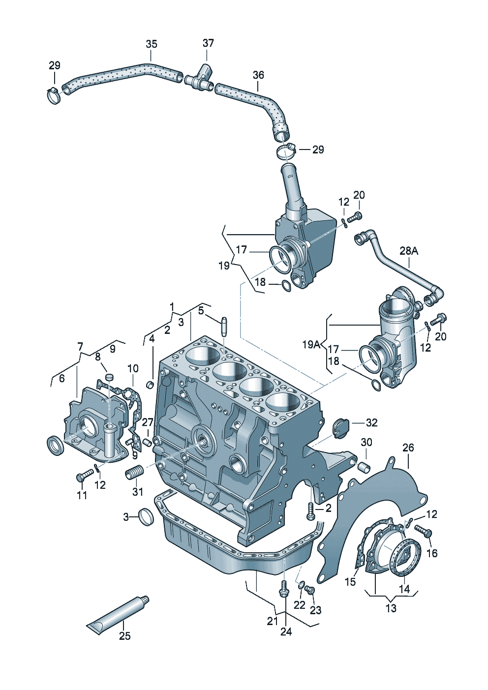 bloc-cylindres avec pistonscarter dhuile 1,4l<br> 55KW - Audi A2 - a2