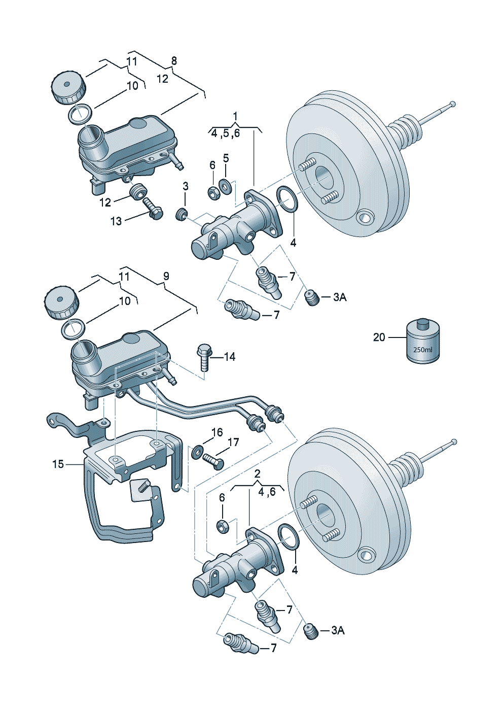 cilindro principale freniserbatoio compensazione  - Audi A2 - a2