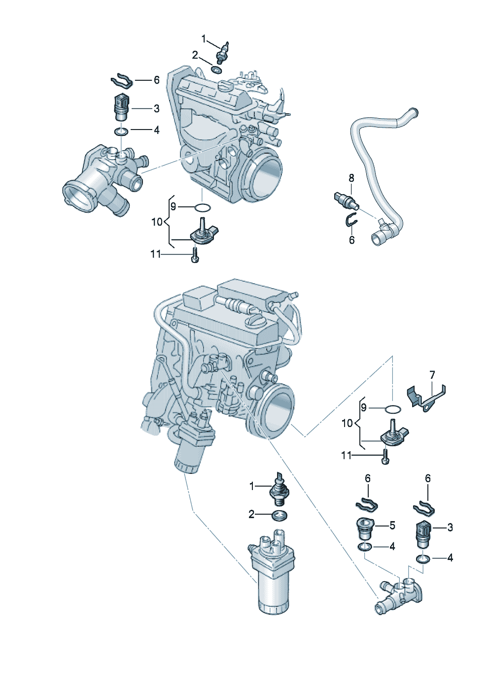 Выключатель и датчик на двига-<br>теле и коробке передач  - Audi A2 - a2