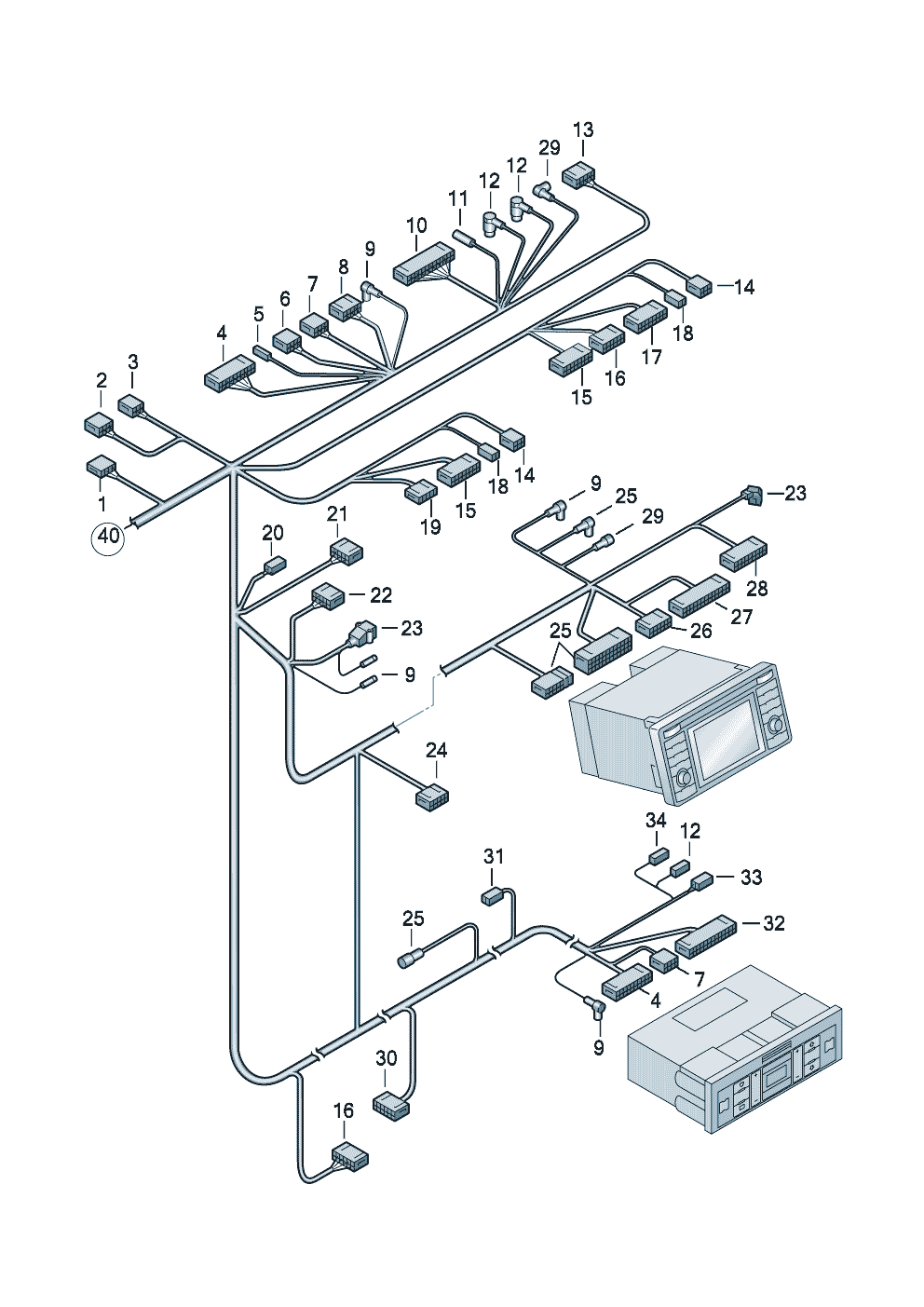 Отдельные деталиЦентральный жгут проводов  - Audi A2 - a2