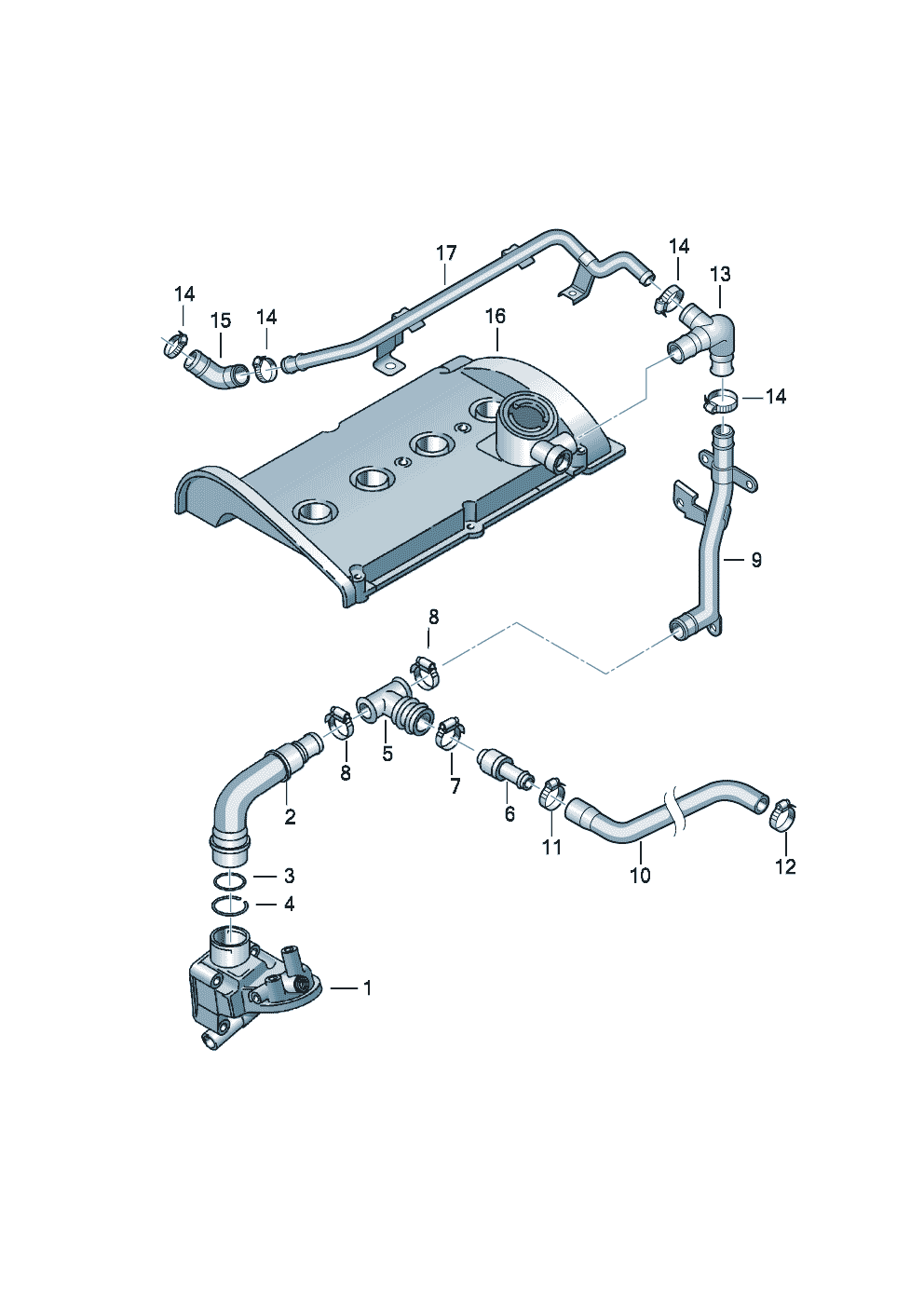 Ventilation for cylinder block 1.8ltr. - Audi A6/S6/Avant quattro - a6q