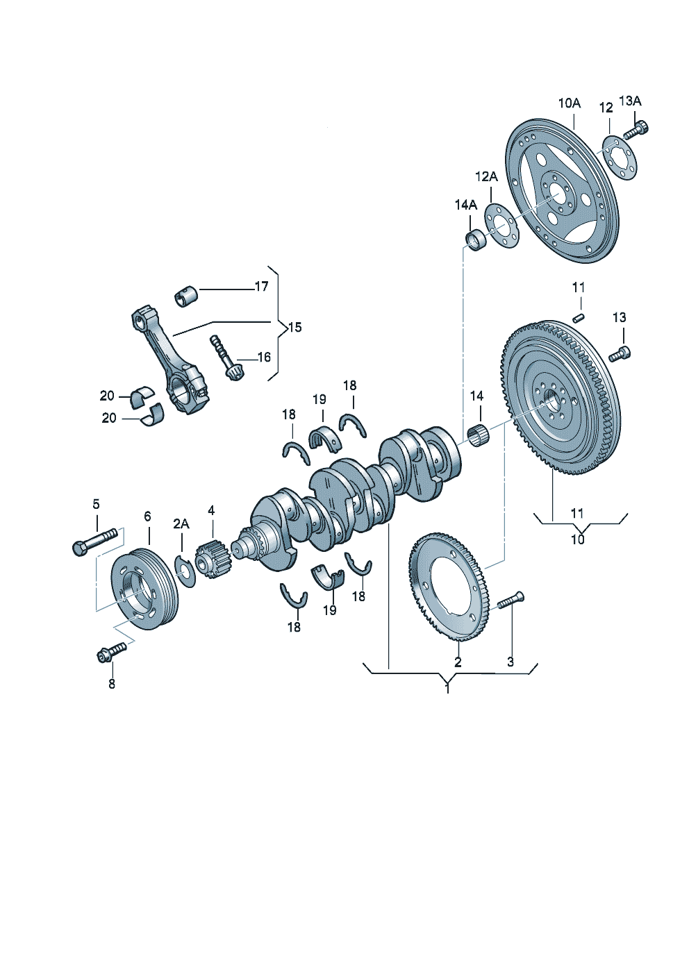 Crankshaftconrodbearings 1.8/2.0Ltr. - Audi A4/S4 Cabrio./qu. - aa4c