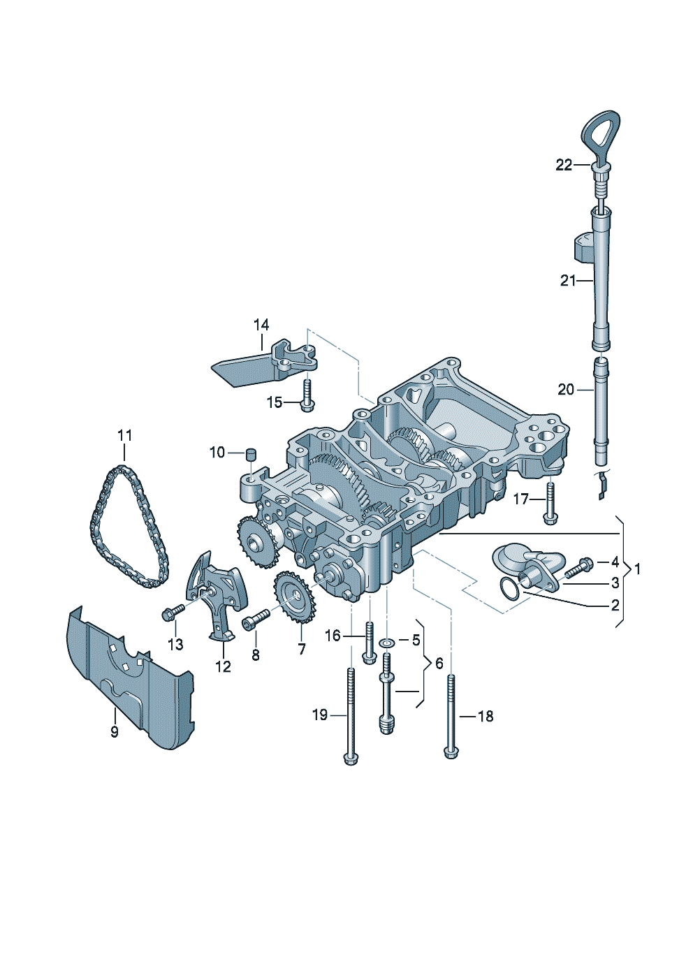 pompa olioAsta di misurazione olioalbero di compensazione 2,0l - Audi A4/Avant - a4