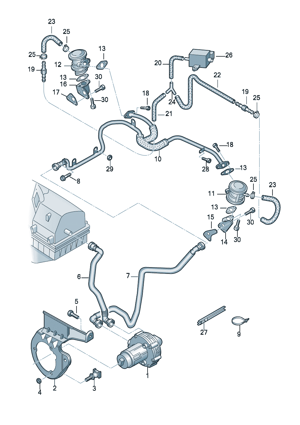 Secondary air pumpkombi valve 3.0Ltr. - Audi A8/S8 quattro - a8q