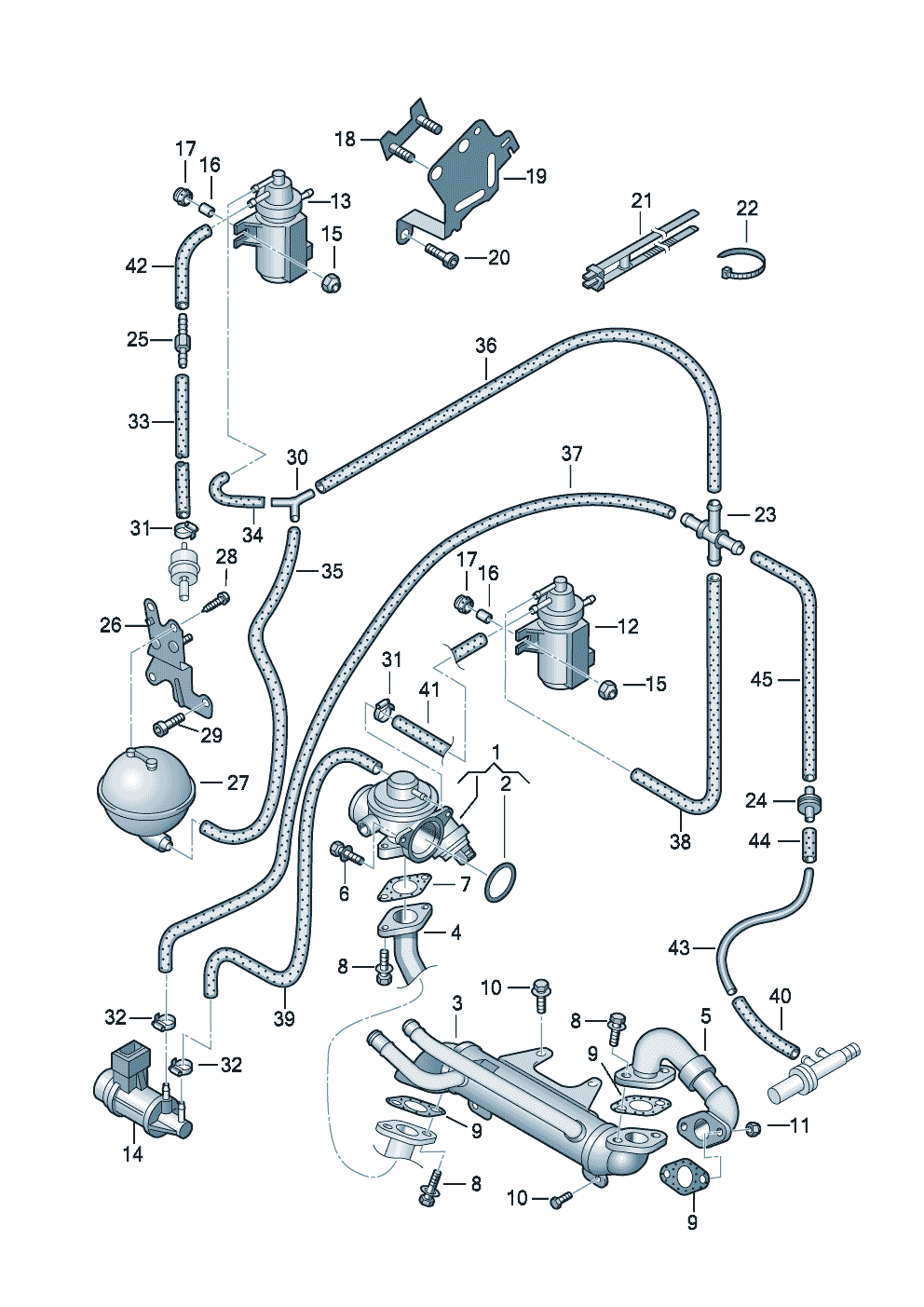 vacuum systemExhaust gas recirculation 1.9ltr. - Audi A4/S4/Avant - a4q