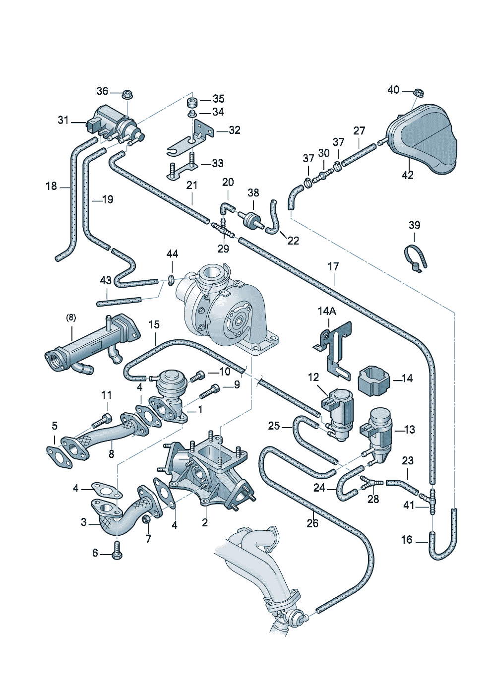 vacuum systemExhaust gas recirculation 2.5Ltr. - Audi A4/S4/Avant qu. - a4q