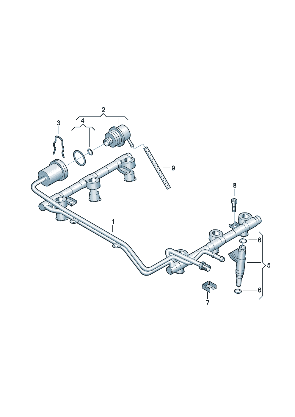 Fuel railInjection valvepressure regulator 2.4ltr. - Audi A4/Avant - a4