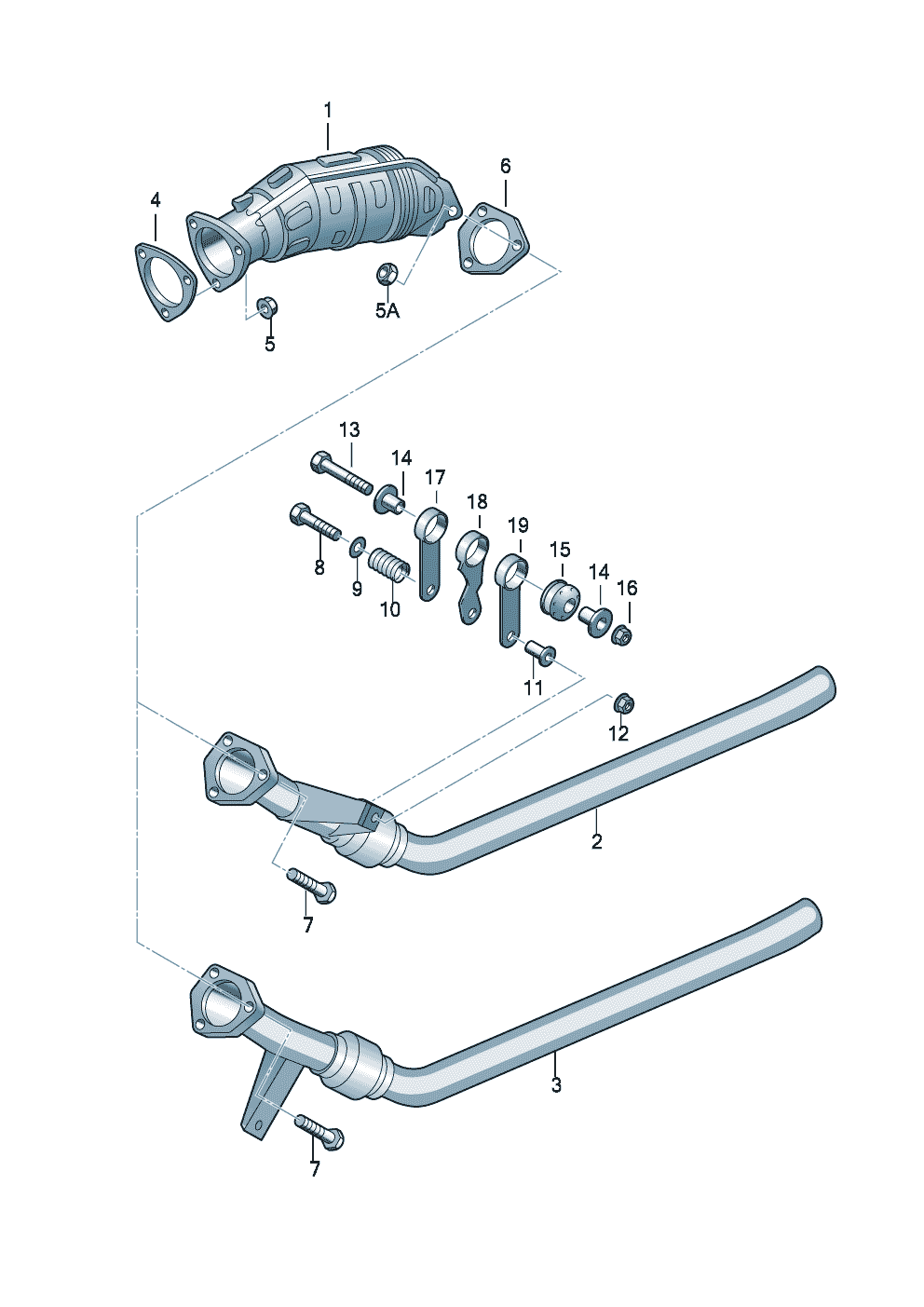Catalytic converterIntermediate pipe 2.0 Ltr. - Audi A4/S4 Cabrio./qu. - aa4c