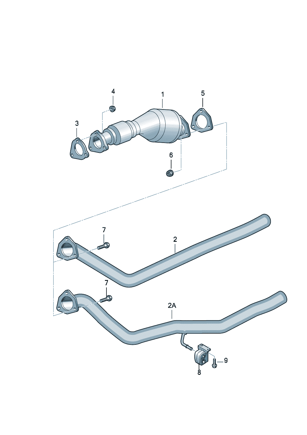 Catalytic converterIntermediate pipe 1.9/2.0ltr. - Audi A4/S4/Avant - a4q