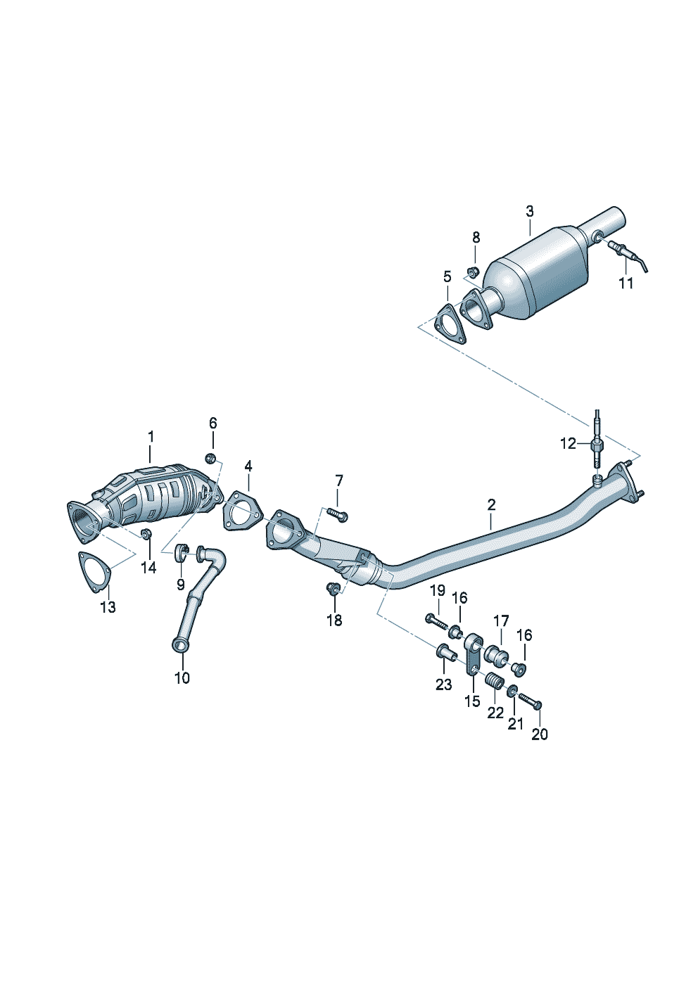 tubo escapecatalizador 2,0l - Audi A4/S4/Avant/quattro - a4q