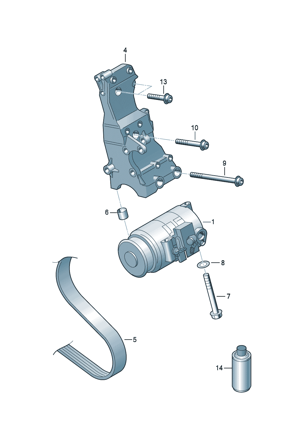 A/C compressorconnecting and mounting parts<br>for compressor  - Audi A4/S4/Avant - a4q