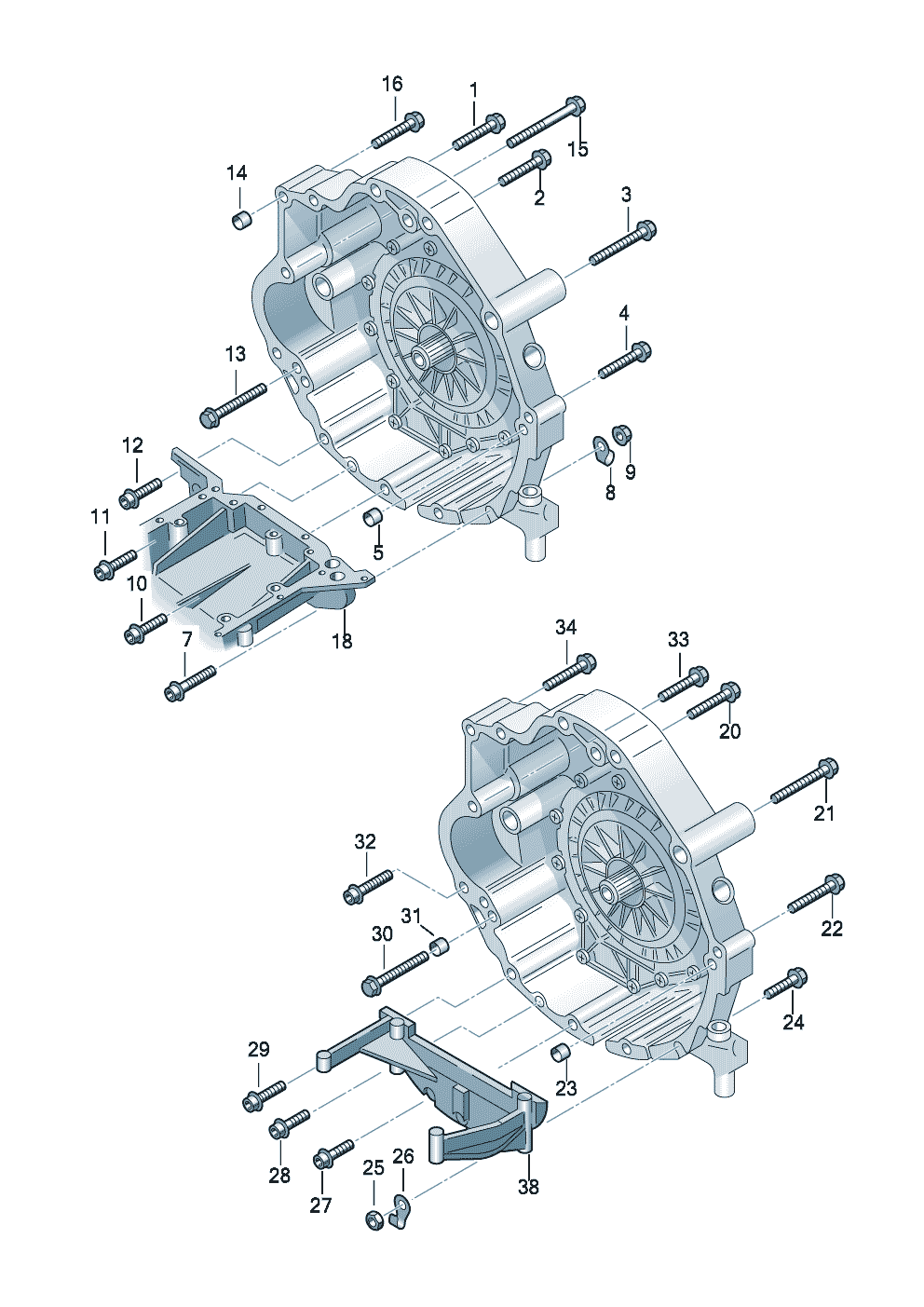 pieces de fixation p. moteur<br>et bvBoite automatique 5 vitessespour transmission integrale 4 cylindres - Audi A4/Avant - a4