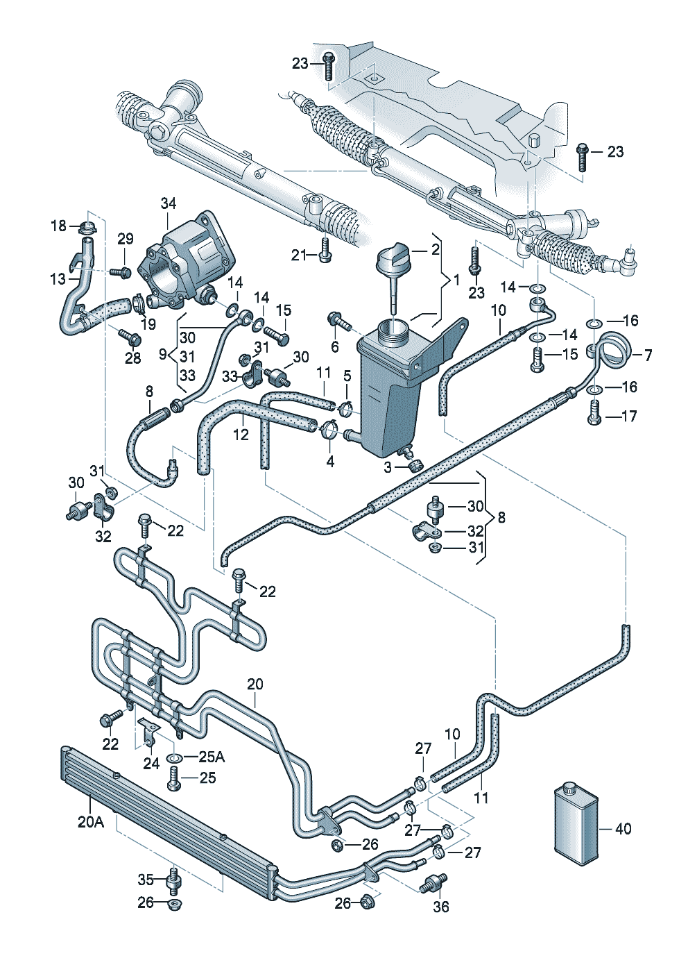 oil container and connection<br>parts, hoses  - Audi RS4/Avant quattro - rs4