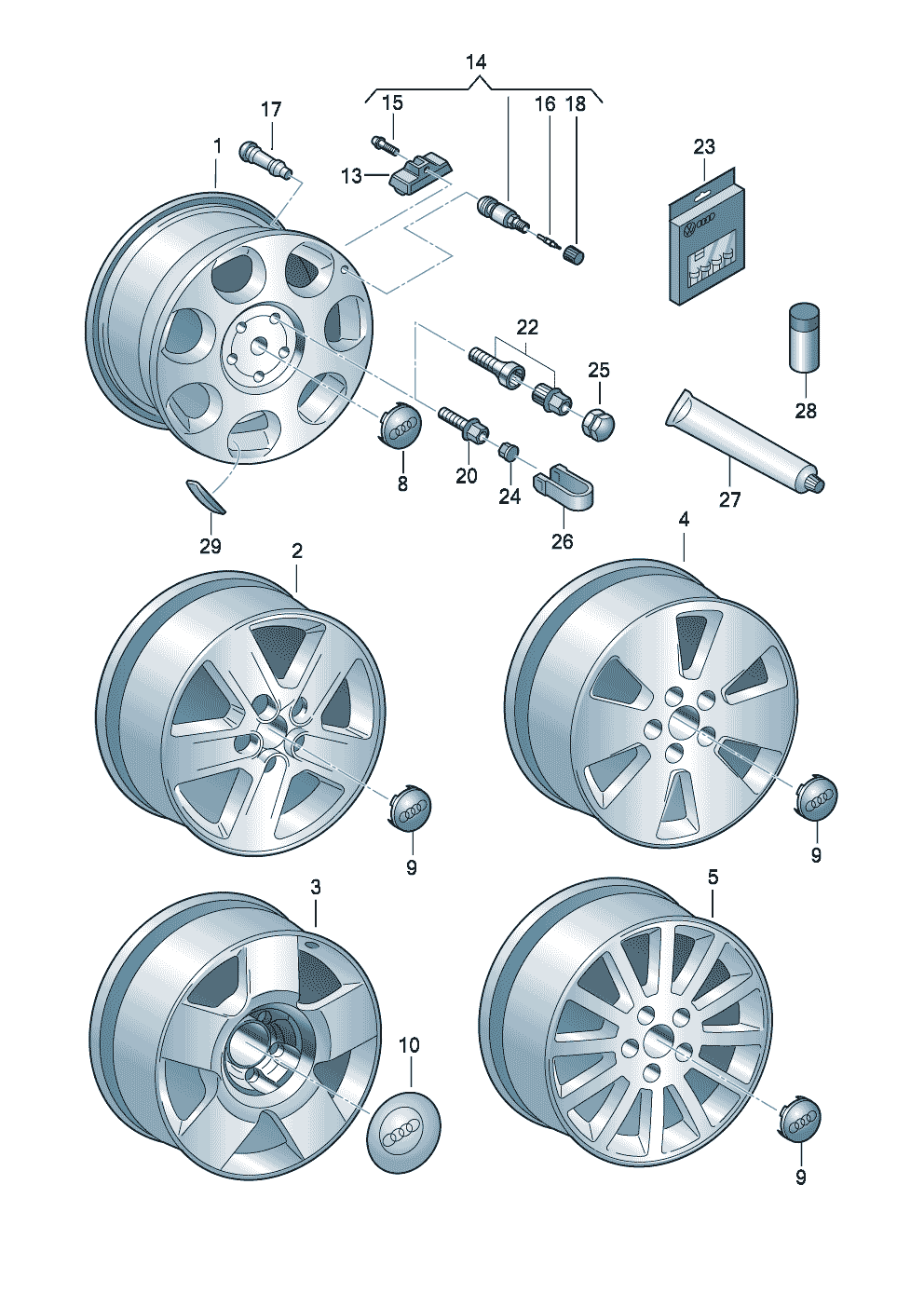 Балансировочный груз<br>(самоклеящийся)для дисков из алюм. сплава  - Audi A4/Avant - a4