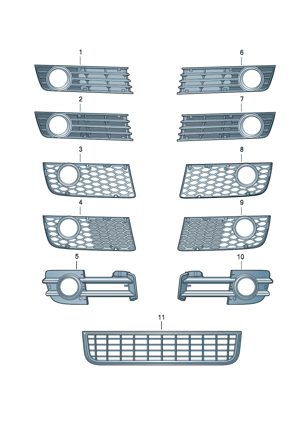 Решётка воздухозаборника средн. - Audi A4/Avant - a4