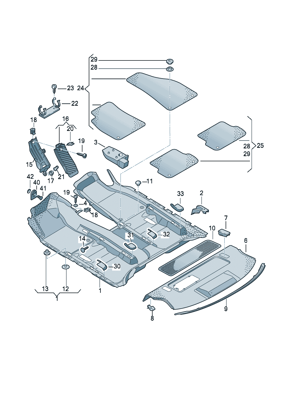 floor coveringTrim for rear shelf<br>panel  - Audi A4/Avant - a4