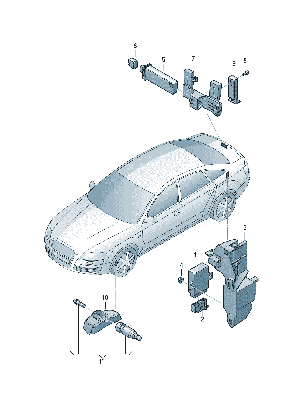 tyre pressure control system  - Audi A4/S4/Avant/quattro - a4q