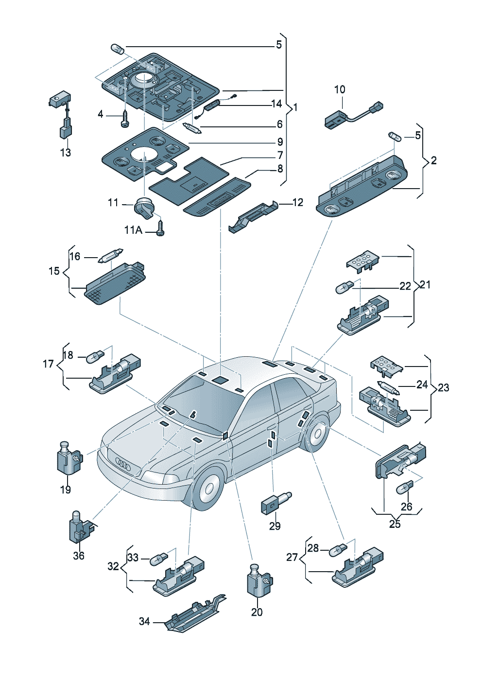 ashtray light<br> F             >> 8E-4-150 000<br/>  - Audi A4/S4/Avant/quattro - a4q