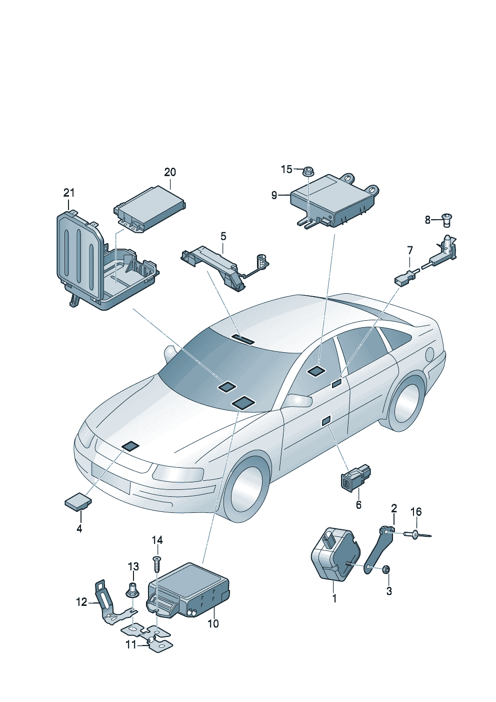 Центральный блок управления<br>систем комфорта  - Audi A4/S4 Cabrio./qu. - aa4c