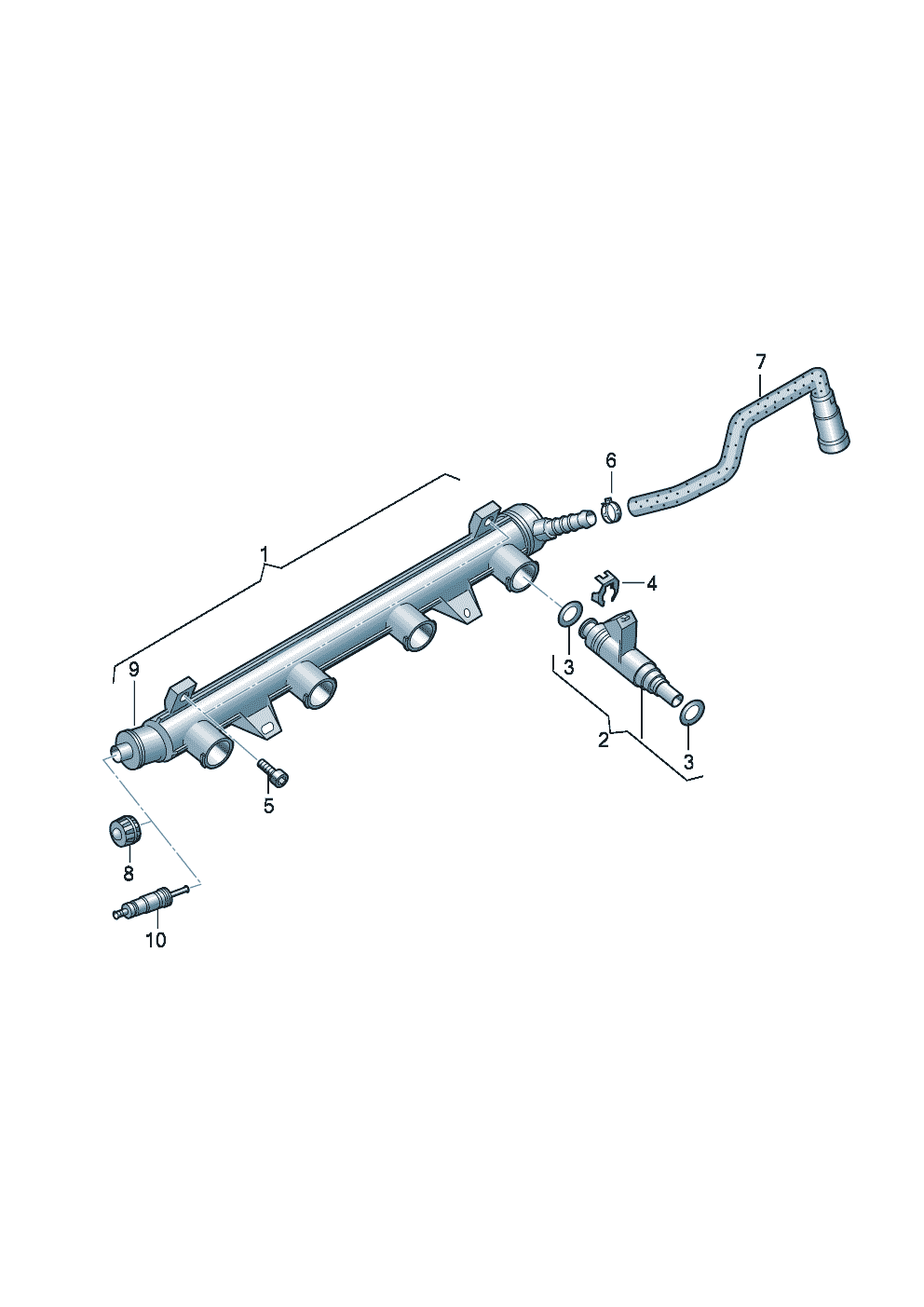 Fuel railInjection valve 1.6ltr. - Audi A3/S3/Sportb./Lim./qu. - a3