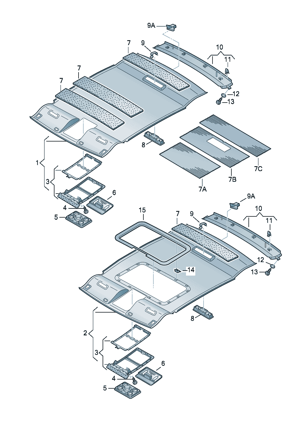 DachverkleidungDämpfung für Dach  - Audi A6/S6/Avant quattro - a6q